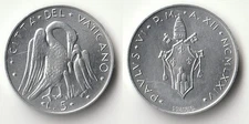 1974 Vatican 5 lire coin from mint set