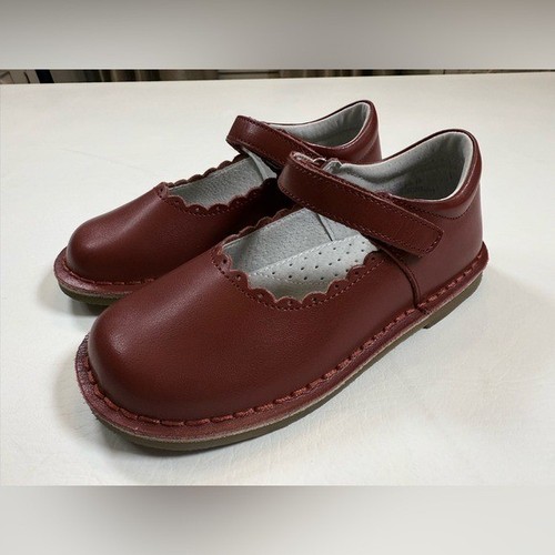 L'Amour Niñas Festoneado Clásico Elegante Mary Janes Cuero Rojo Talla 12 - Imagen 8 de 10