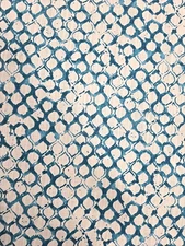 John Robshaw SATA Duralee Dark Teal White Geometric Cotton Upholstery Fabric 5.2