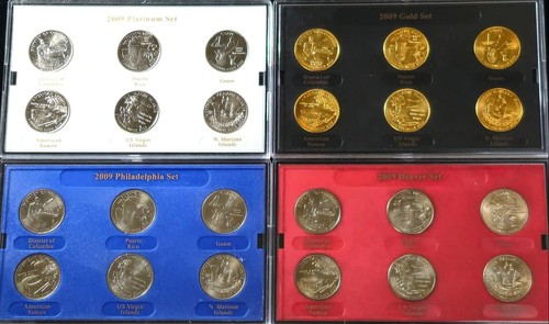 State Quarter Set 2009 Platinum, Gold, Denver, and Philadelphia Mints. Boxes/COA - Picture 2 of 4