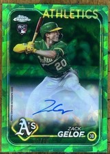 2024 Topps Chrome Update Sapphire Zack Gelof Rookie Green Auto /99 #USA-ZG A’s
