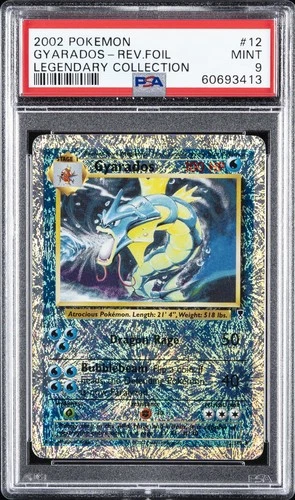 2002 POKEMON LEGENDARY COLLECTION #12 GYARADOS-REVERSE FOIL PSA 9