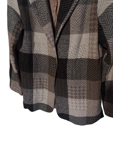 Coldwater Creek braun karierter Blazer Jacke Gr. 10 - Bild 6 von 6