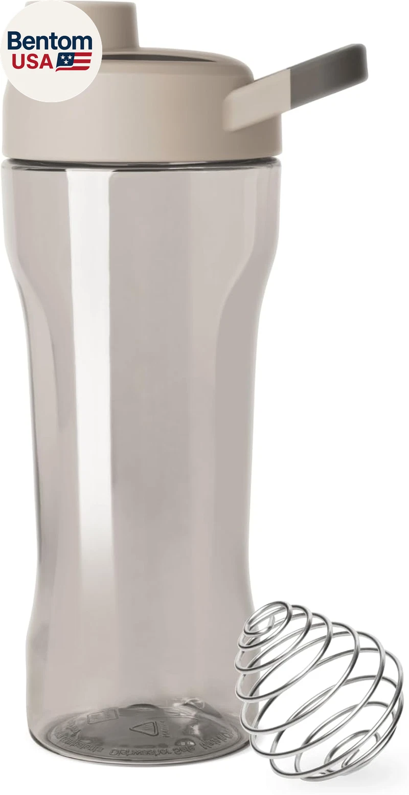 Rally Plastic Protein Shaker Bottle with Ball | 24Oz Leakproof Cup for Protein S