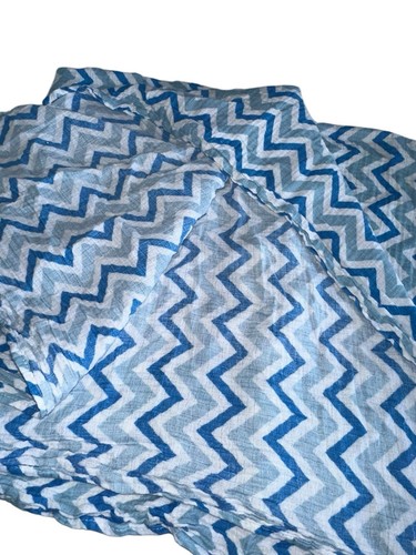 Lollypop Muslin Swaddle Security Blanket Blue White Chevron Lovey - Picture 2 of 4