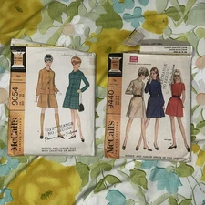 Original 1960s sewing patterns retro dress skirt Culotttes Suit Vintage Lot Of 2