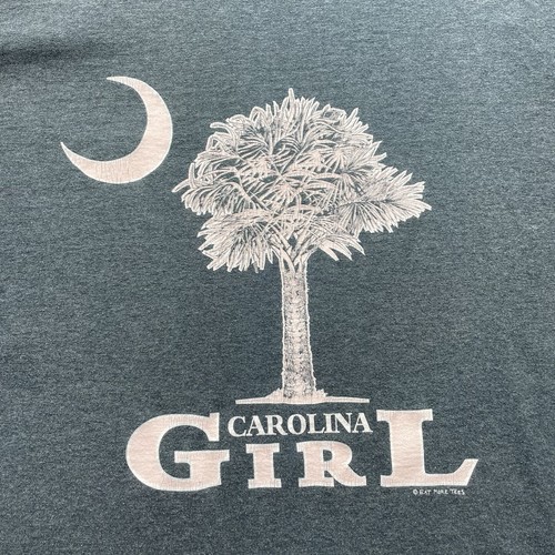 Carolina Ragazza T-Shirt Donna Grande L Grigio SC Palmetto Albero Mezzaluna Sud - Foto 4 di 8
