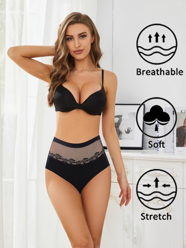 Women's Plus Size Tummy Control Underwear, High Waisted Moisture-Wicking Brie... - Picture 5 of 7