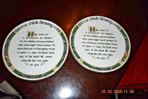 2 Vintage Royal Tara Fine Bone China Irish Childs Blessing Plate