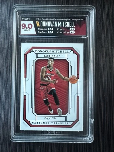 DONOVAN MITCHELL 2019-20 NATIONAL TREASURES COLLEGIATE CENTURY BLACK #7 1/1 HGA