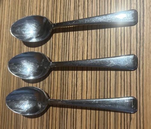 3 Place Oval Soup Spoons 7” Gorham Tristan II Stainless 18/8 Flatware Glossy - Picture 2 of 5