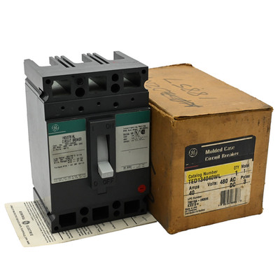 GE General Electric TED134040WL Circuit Breaker 40Amp 480V AC/DC 3-Pole