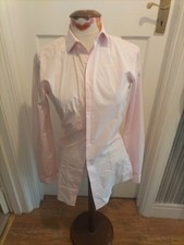 Mens Next Size 14"L Tailored Long Sleeved Slim Fit Pink Shirt