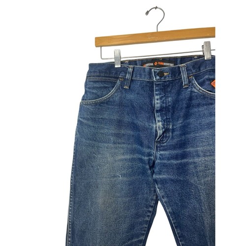 Pantalones de mezclilla azules resistentes al fuego Wrangler FR para hombre 32 x 32 ropa de trabajo - Imagen 9 de 13
