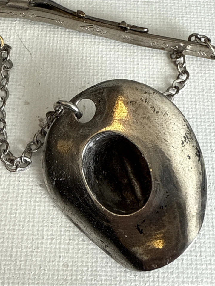 Sombrero de Vaquero Esterlina Vintage Barra de Corbata Clip México Foto 3 de 4