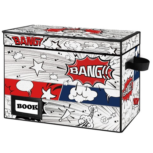 Comic Book Storage Box, 15.8" X 7.8" X 11.8", Heavy Duty Collapsible Holds 16... - Picture 1 of 6