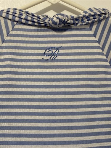 Blumarine Dress Cotton Blue & White Stripe W/ Gold Accents - Zdjęcie 4 z 9