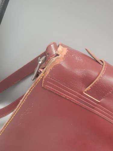 Dr. Martens Oxblood Large Satchel Red Burgundy Leather Shoulder-Bag Office Work - Picture 14 of 24
