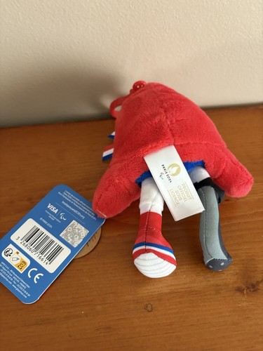 Paris 2024 Olympic Games 6" Plush Les Phryges-Mascot Clip Stuffed Red NEW NWT - Picture 3 of 3