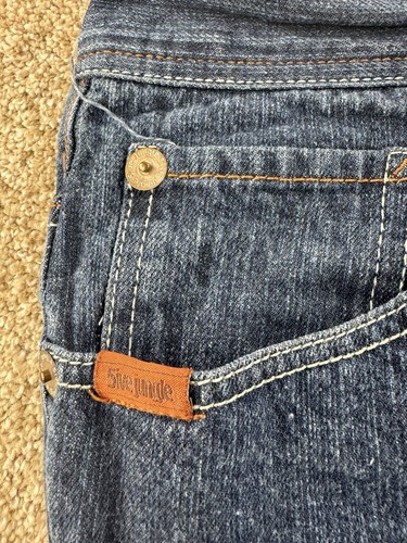 5ive Jungle & Co Jeans Uomo 40 (Adatto 36x31) Baggy Gamba Larga Y2K Ricamato - Foto 3 di 13