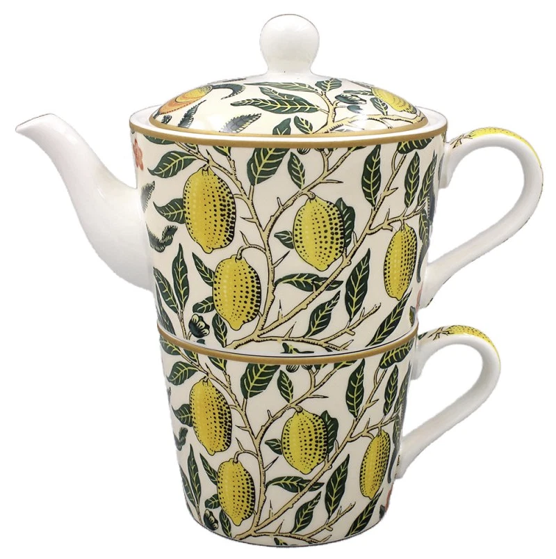 Juego de té Leonardo para un | Diseño de frutas William Morris | Tetera y taza de cerámica Foto 4 de 4