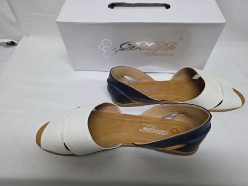 DbDk Ladies Flat Sandal/Wedge-Size 10-White- - Picture 3 of 7