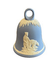 Vintage Wedgwood Blue & White Jasperware New Year Bell 1980 Polar Bear Pattern