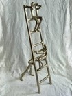Plutus Modern Metal Ladder 3 Person Climb Aluminum Silver Sculpture Statue 19.5"