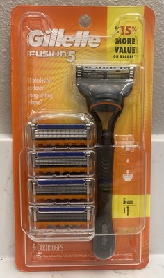 Gillette Fusion 5,  New And Unopened Razor Handle & 5 Razor blade Cartridges