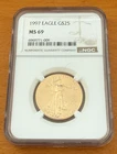 US 1997 Gold 1/2 oz $25 NGC MS69 Gold Eagle