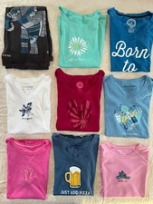 LIFE IS GOOD Crusher Tee's Women's Medium - Lot of 9 Tee's
