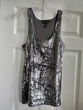 Gray Sequin Tank Top Sz medium