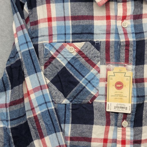 Urban Pipeline Womens XL Ultimate Flannel Button-Up Red/White/Blue Plaid Shirt - Picture 4 of 15