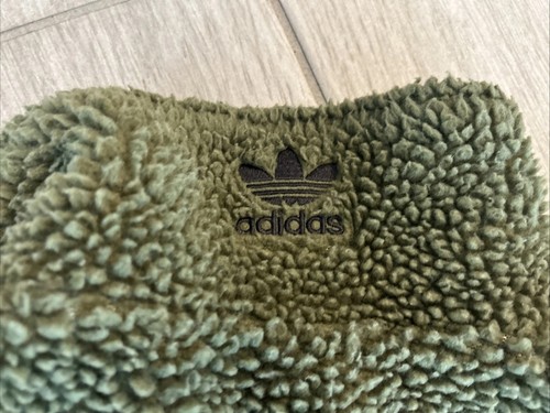 Adidas Oversize Sherpa Boa Jacket Coat Green Black size XS - Picture 7 of 11