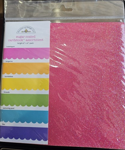 doodlebug design 6x6 sugar coated cardstock bright 6 sheets
