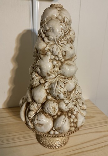 "Centro de mesa vintage de cerámica blanca mayólica 17"" MCM Italia 4546" - Imagen 14 de 14