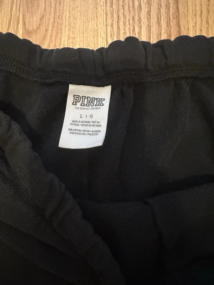 Victoria’s Secret Pink Vintage Black Rainbow Boyfriend Shorts L - Image 4 of 4