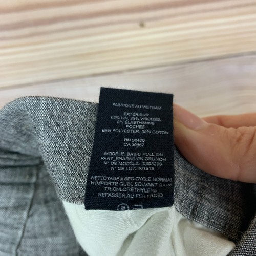 Theory Pants Womens 0 Gray Linen Basic Pull On Pant Sharkskin Crunch Modern Crop - Picture 12 of 13