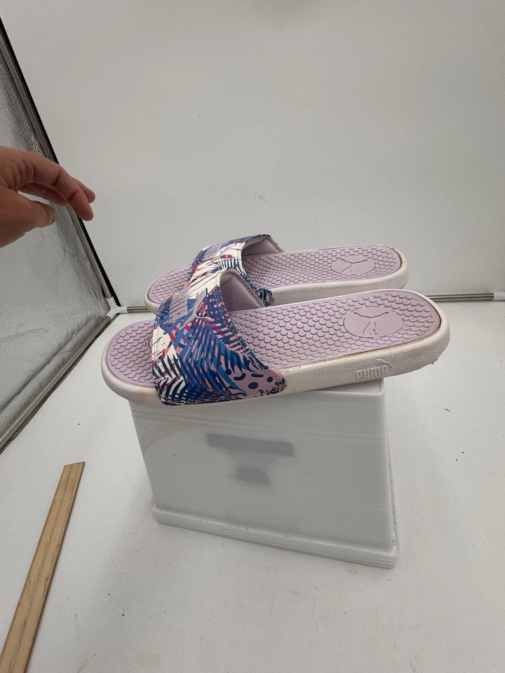 Zapatillas deportivas PUMA talla 7 diseño hojas tropicales lavanda púrpura Foto 4 de 4