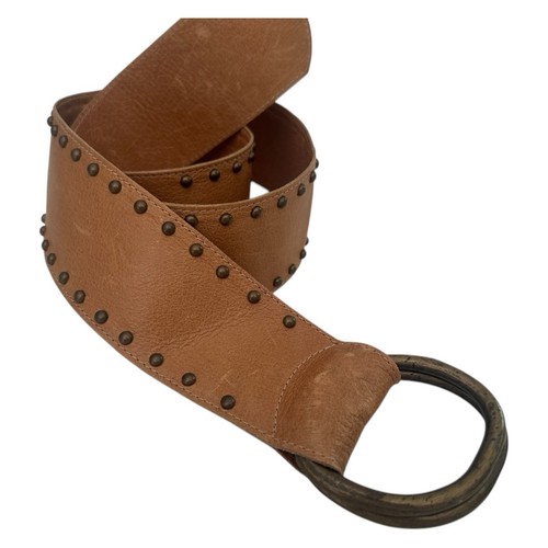 Streets Ahead Belt Women Large Double D Ring Stud Italian Leather Buckle BOHO - Picture 5 of 20