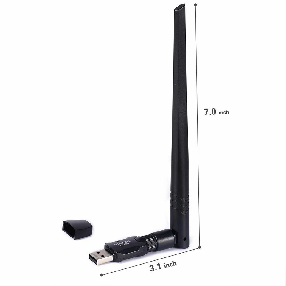 600Mbps Wireless 802.11AC Dual Band USB WiFi Internet Network adapter w/ Antenna - Image 2 of 4
