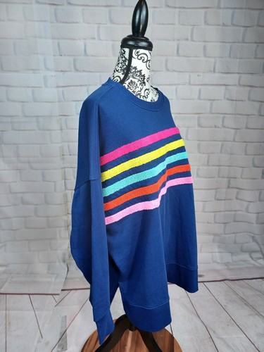 Cabana women's long sleeve striped popover swat shirt size xxl NWT oversize b17 - Picture 5 of 10