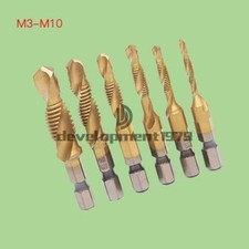 Screw Tap Drill Bits HSS Taps Metalworking Metric Combination Bit M3-M10