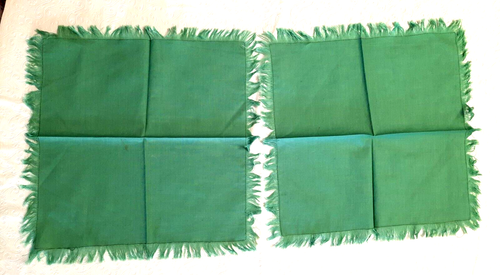 Juego de 13 servilletas de cóctel de tela 11 x 11 marrones turquesa con flecos blancos de colección - Imagen 6 de 9