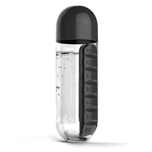 20 Unzen Motivierende Wasserflasche BPA Frei mit Täglich Pille Organizer Reise Büro - Bild 16 von 16