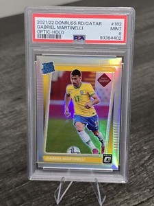 2021-22 Donruss Road To Qatar GABRIEL MARTINELLI RC OPTIC SILVER HOLO PSA 9