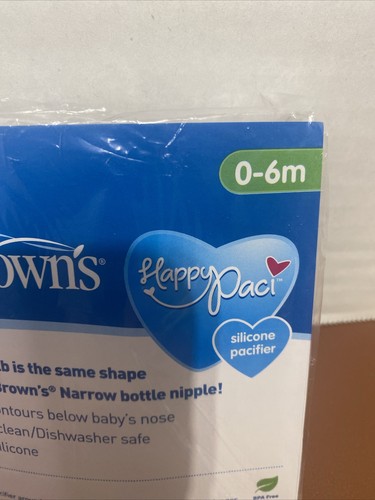 Dr. Brown's HappyPaci 100% Silicone Pacifier 0-6m, BPA Free, White, Blue, Light - Picture 2 of 4
