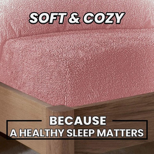 Teddy Fleece Fitted Sheet Soft Warm Cosy Bedding Single Double King SuperKing UK - Picture 12 of 98
