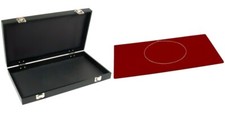 Black Jewelry Case 2xMetal Clasps  Removable Lid w/ Red Velvet Display Insert