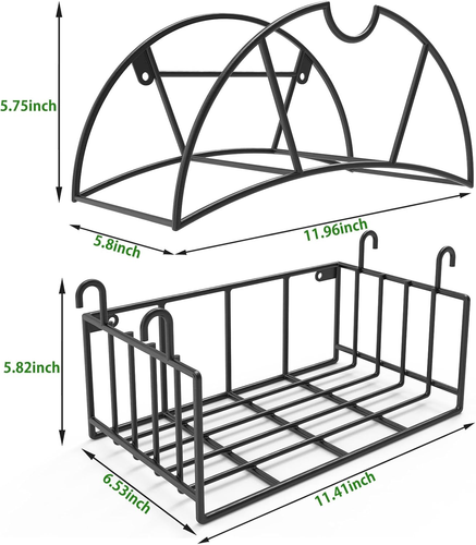 Hose Reel Garden Hose Holder with Tool Storage Basket Heavy Duty Hose Hanger Wal - Picture 3 of 12